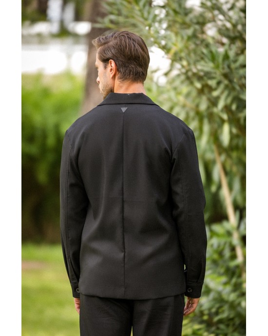 Πουκαμίσα Vittorio Angelo μαύρο OVERSHIRT