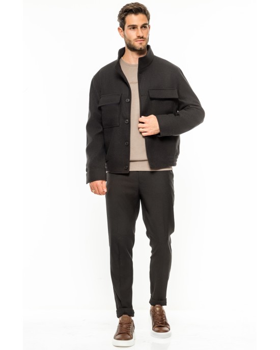 Overshirt Vittorio Mazzano μαύρο OVERSHIRT Overshirt Vittorio Mazzano μαύρο OVERSHIRT
