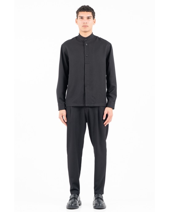 Πουκάμισο Vittorio Morrone μαύρο CASUAL