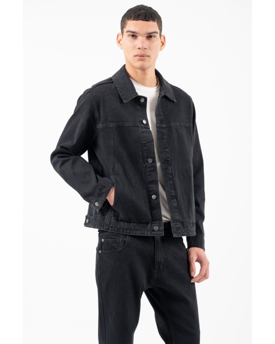 Overshirt Vittorio Passagio μαύρο OVERSHIRT