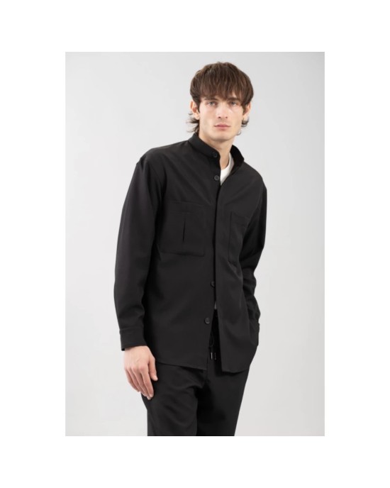 Πουκάμισα Vittorio City μαύρο OVERSHIRT