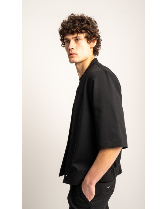 Πουκάμισο Vittorio Benito μαύρο OVERSHIRT