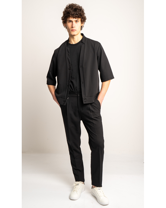 Πουκάμισο Vittorio Benito μαύρο OVERSHIRT