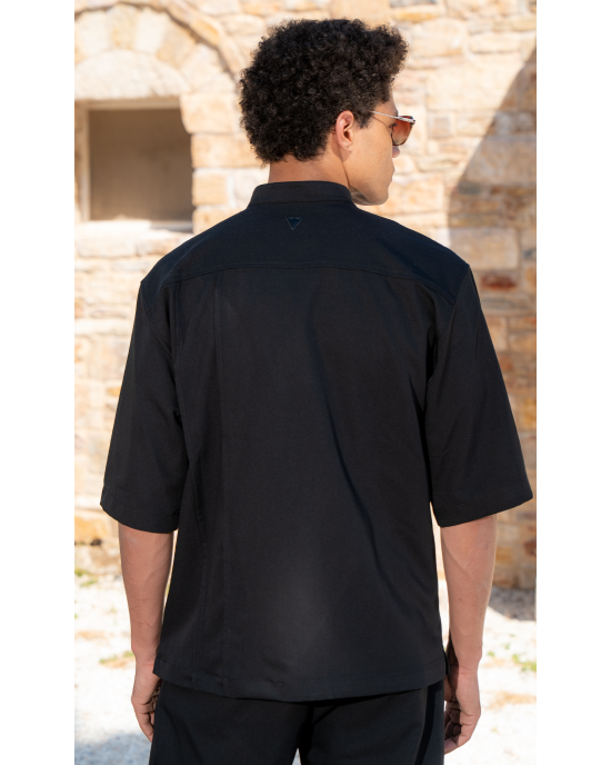 Πουκαμίσα Vittorio Boretto μαύρη OVERSHIRT