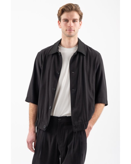 Πουκαμίσα Vittorio Grosseto μαύρο OVERSHIRT