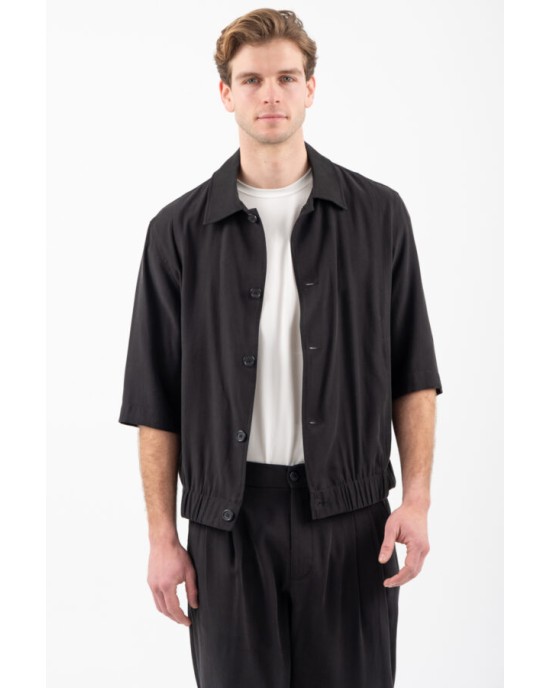 Πουκαμίσα Vittorio Grosseto μαύρο OVERSHIRT
