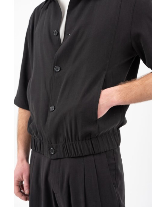 Πουκαμίσα Vittorio Grosseto μαύρο OVERSHIRT