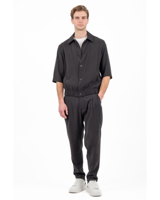 Πουκαμίσα Vittorio Grosseto μαύρο OVERSHIRT