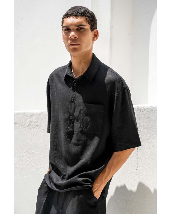 Πουκαμίσα Vittorio Bali μαύρο OVERSHIRT