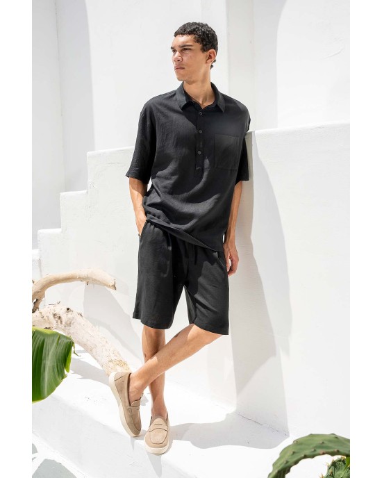 Πουκαμίσα Vittorio Bali μαύρο OVERSHIRT