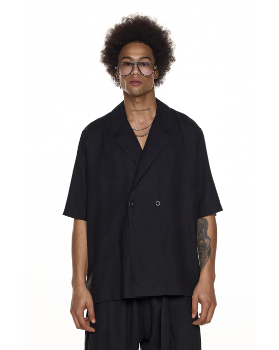 Πουκαμίσα Diverse μαύρο OVERSHIRT