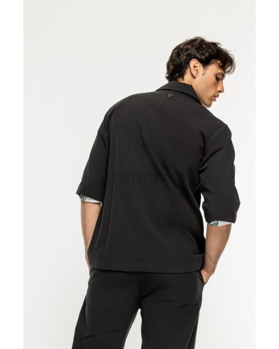 Πουκαμίσα Vittorio Damiano μαύρο OVERSHIRT