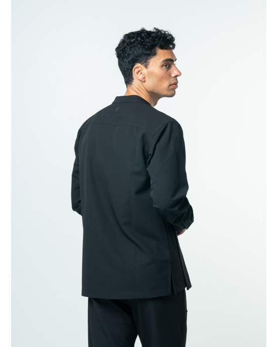 Πουκαμίσα Vittorio Vento μαύρη OVERSHIRT