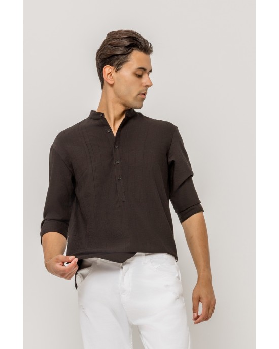 Πουκάμισα Vittorio μαύρη OVERSHIRT