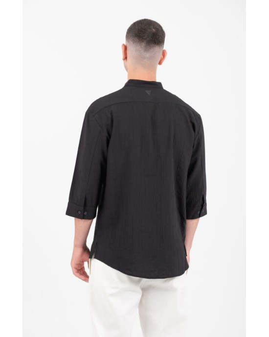 Πουκάμισα Vittorio μαύρη OVERSHIRT