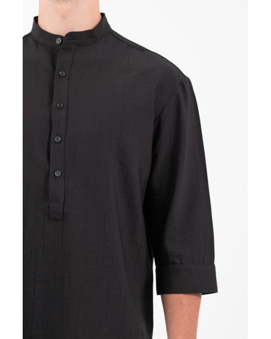 Πουκάμισα Vittorio μαύρη OVERSHIRT