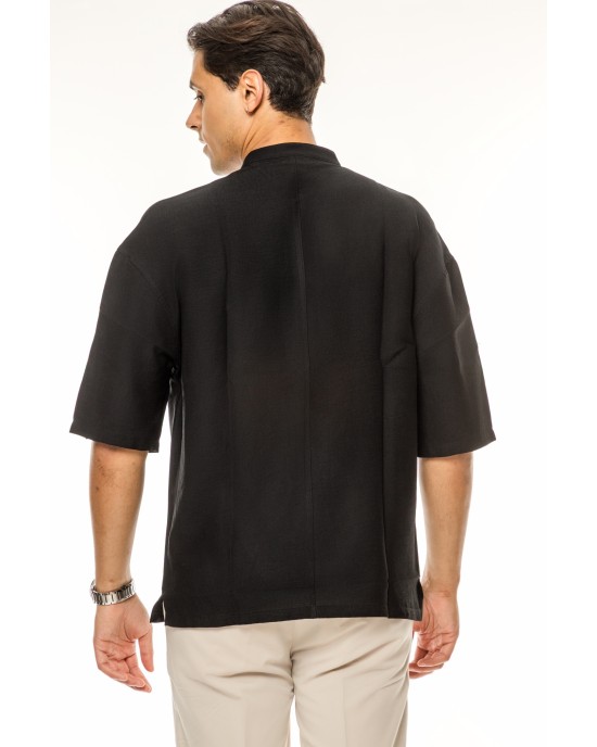 Πουκάμισα Vittorio μαύρη OVERSHIRT