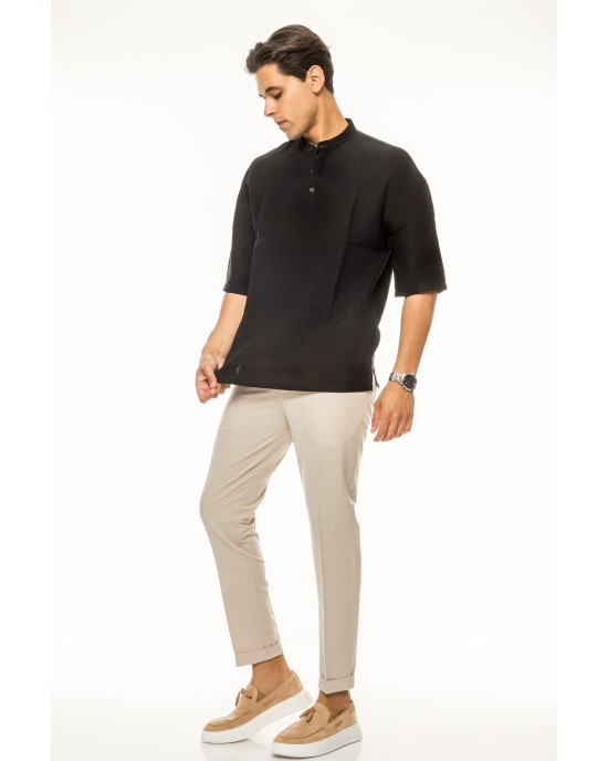 Πουκάμισα Vittorio μαύρη OVERSHIRT