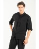 Πουκαμίσα Vittorio Capri μαύρο OVERSHIRT