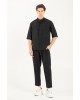 Πουκαμίσα Vittorio Capri μαύρο OVERSHIRT