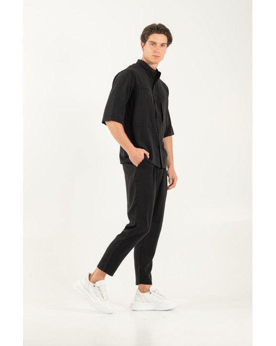 Πουκαμίσα Vittorio Capri μαύρο OVERSHIRT