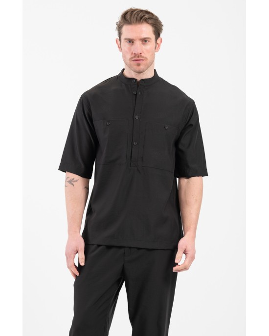 Πουκαμίσα Vittorio Porto μαύρο OVERSHIRT