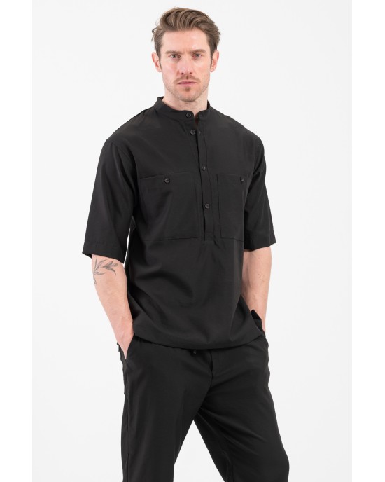 Πουκαμίσα Vittorio Porto μαύρο OVERSHIRT