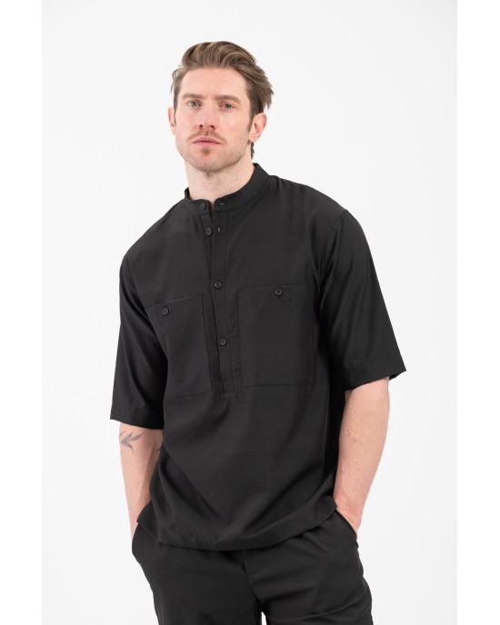 Πουκαμίσα Vittorio Porto μαύρο OVERSHIRT