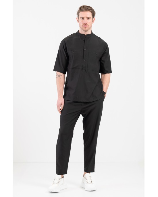 Πουκαμίσα Vittorio Porto μαύρο OVERSHIRT
