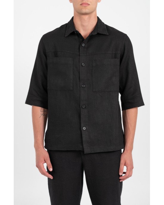 Πουκαμίσα Vittorio Sunrise μαύρο OVERSHIRT