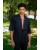 Πουκαμίσα Vittorio Alberto μαύρο OVERSHIRT