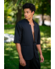 Πουκαμίσα Vittorio Alberto μαύρο OVERSHIRT