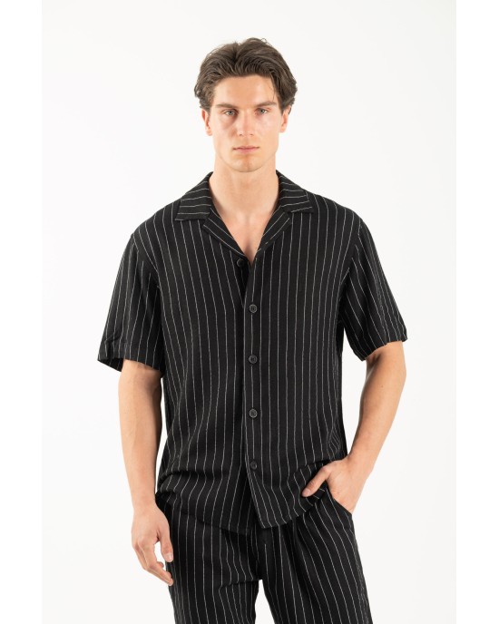 Πουκάμισο Vittorio Tinos μαύρο OVERSHIRT