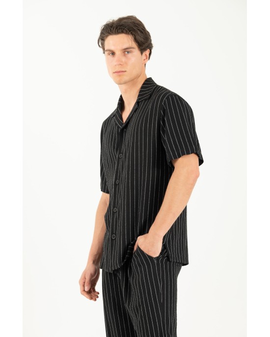 Πουκάμισο Vittorio Tinos μαύρο OVERSHIRT