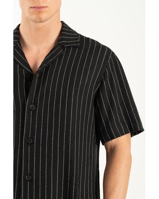 Πουκάμισο Vittorio Tinos μαύρο OVERSHIRT