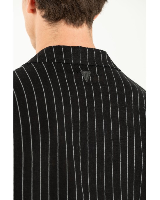 Πουκάμισο Vittorio Tinos μαύρο OVERSHIRT