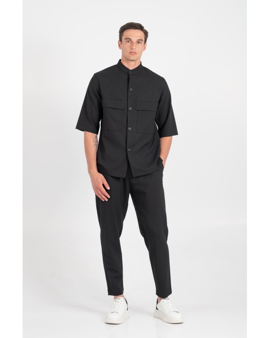Πουκαμίσα Vittorio Bosa μαύρο OVERSHIRT