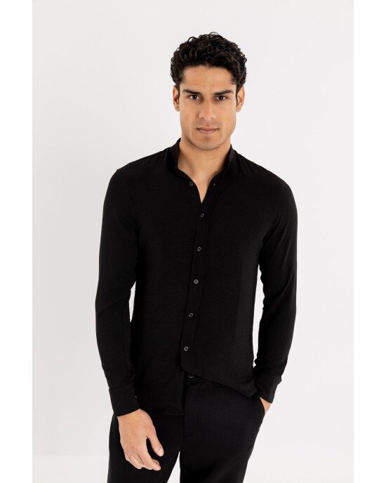Πουκαμίσα Vittorio μαύρη OVERSHIRT