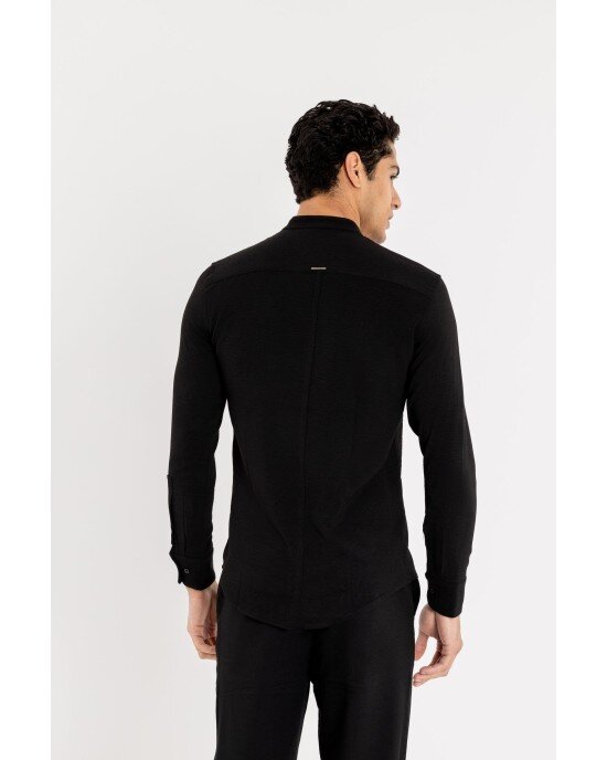 Πουκαμίσα Vittorio μαύρη OVERSHIRT