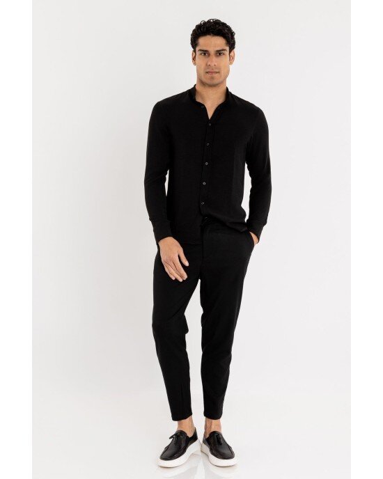 Πουκαμίσα Vittorio μαύρη OVERSHIRT