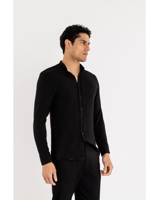 Πουκαμίσα Vittorio μαύρη OVERSHIRT