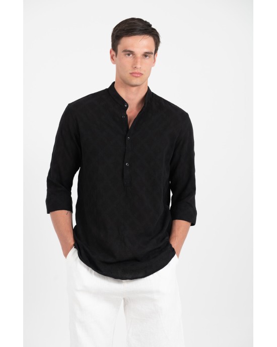 Πουκάμισα Vittorio μαύρη OVERSHIRT