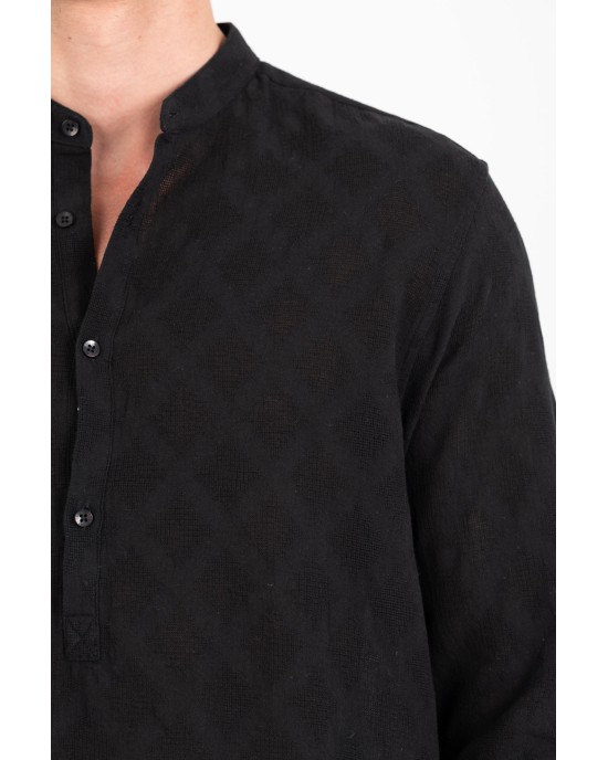 Πουκάμισα Vittorio μαύρη OVERSHIRT