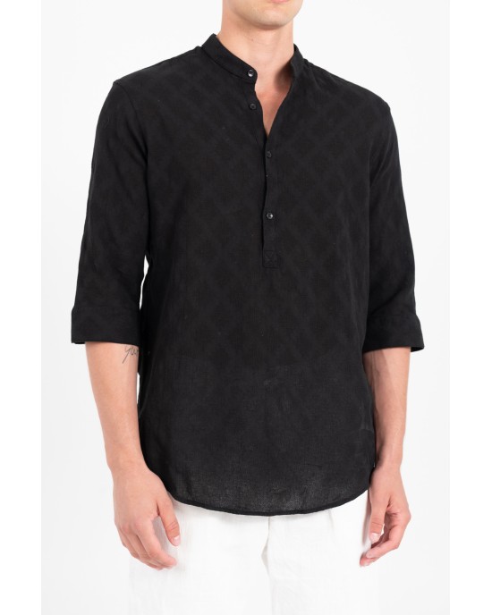 Πουκάμισα Vittorio μαύρη OVERSHIRT