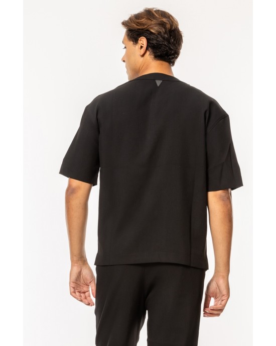 Πουκάμισο Vittorio Mirolio μαύρο OVERSHIRT