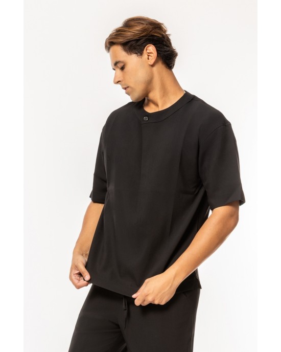 Πουκάμισο Vittorio Mirolio μαύρο OVERSHIRT