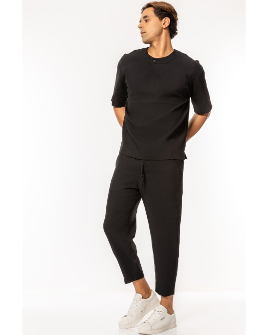 Πουκάμισο Vittorio Mirolio μαύρο OVERSHIRT