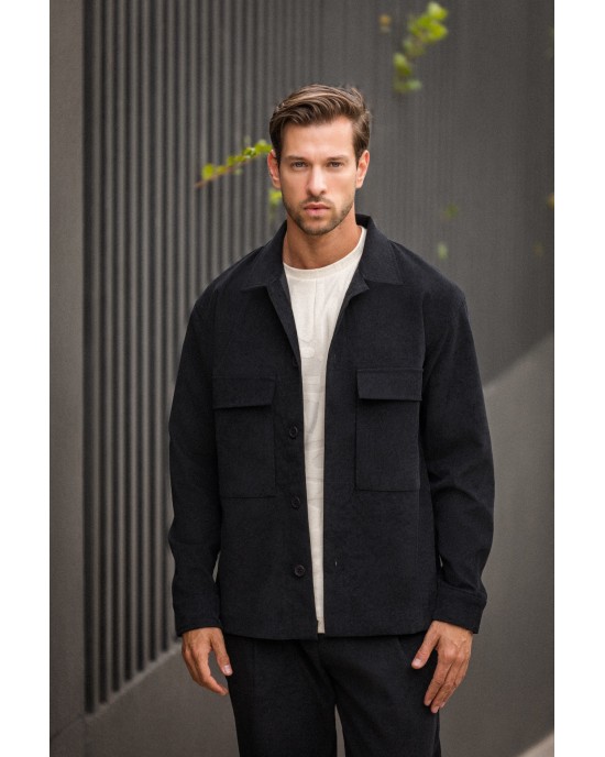 Overshirt Vittorio Arezzio μαύρο OVERSHIRT