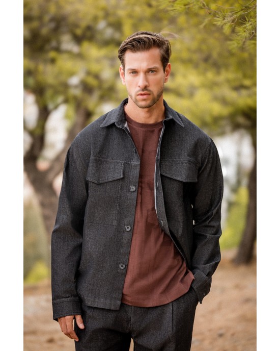 Overshirt Vittorio Biago μαύρο OVERSHIRT