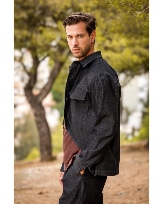 Overshirt Vittorio Biago μαύρο OVERSHIRT